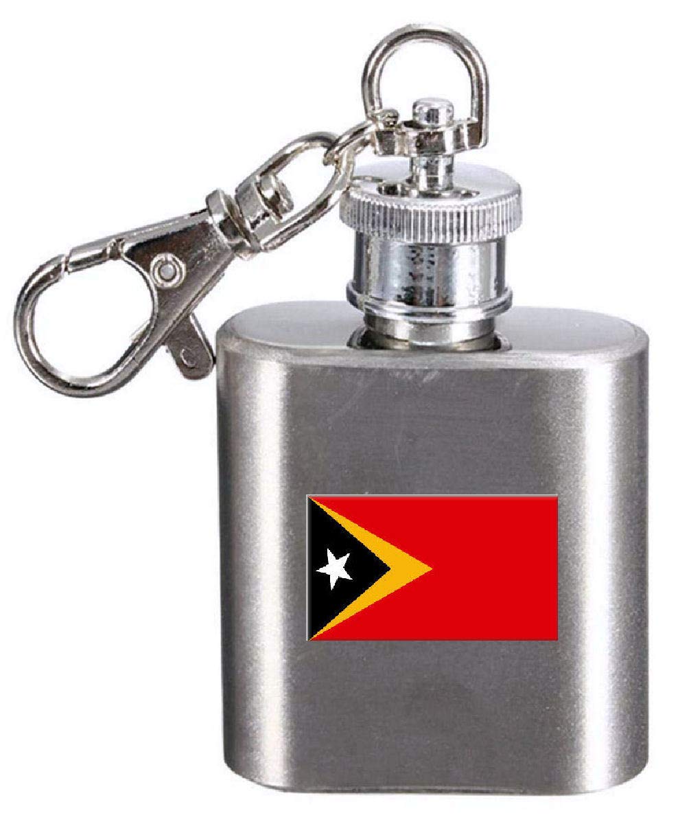 Flasque porte-clés Timor-Leste gravé, mini flacon poche
