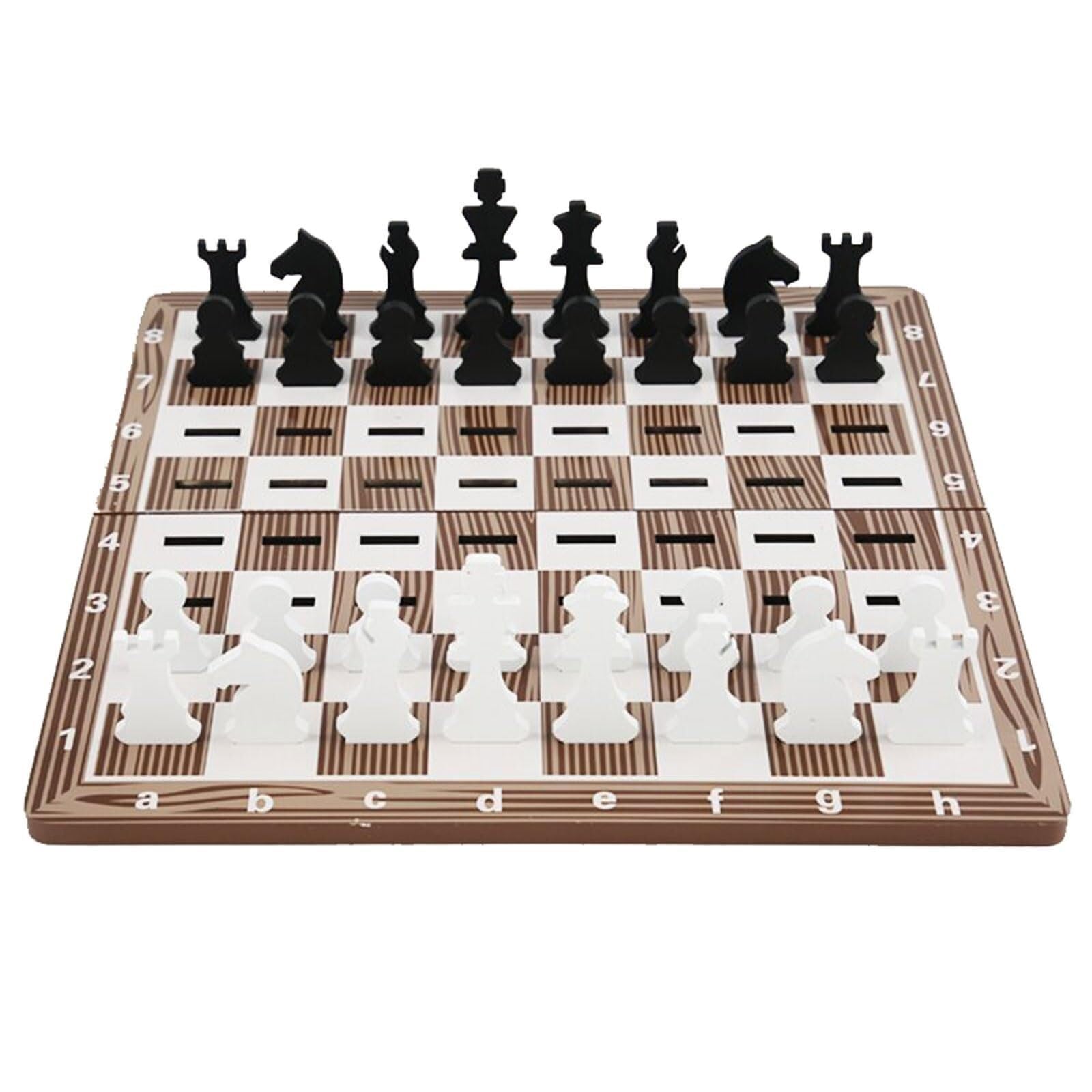 echiquier Jeu d'échecs magnétique en Bois, Plateau Pliable, pièces de Rangement, Jeu de Voyage Portable, for Enfants et Adultes. echecs Jeu(Large)