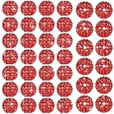 Loetere 40 Pcs 20mm Rhinestone Beads Crystal Round Disco Ball Beads Bulk Chunky Bubblegum Beads Charms for Christmas DIY Pens Making Jewelry Supplies Craft European Style Bracelets (Red)