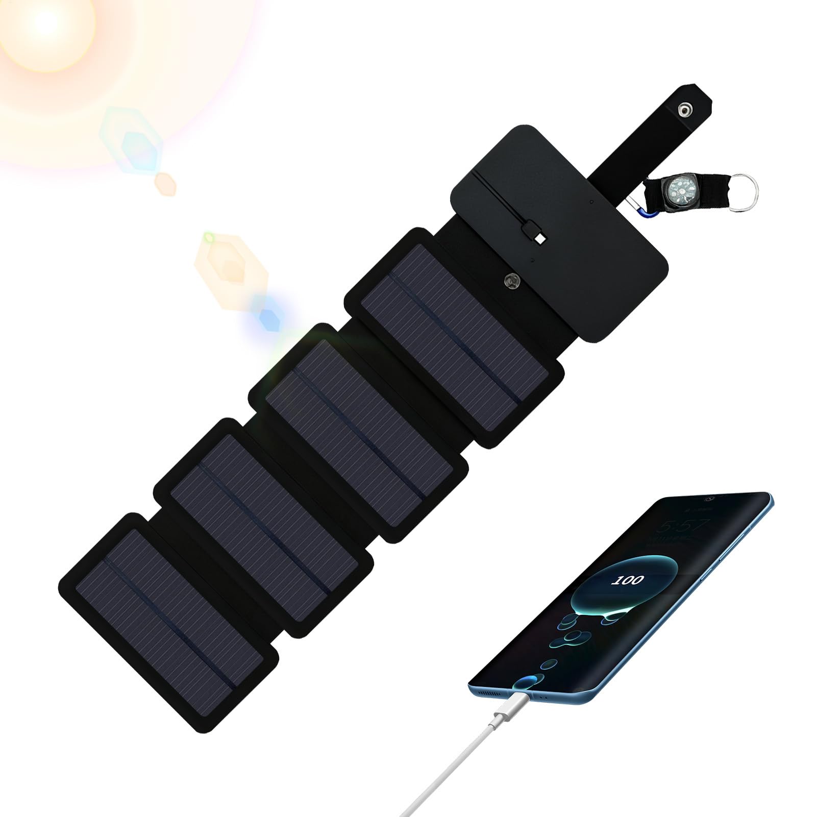 Panel solar impermeable con carga eficiente para móvil y tablet 8