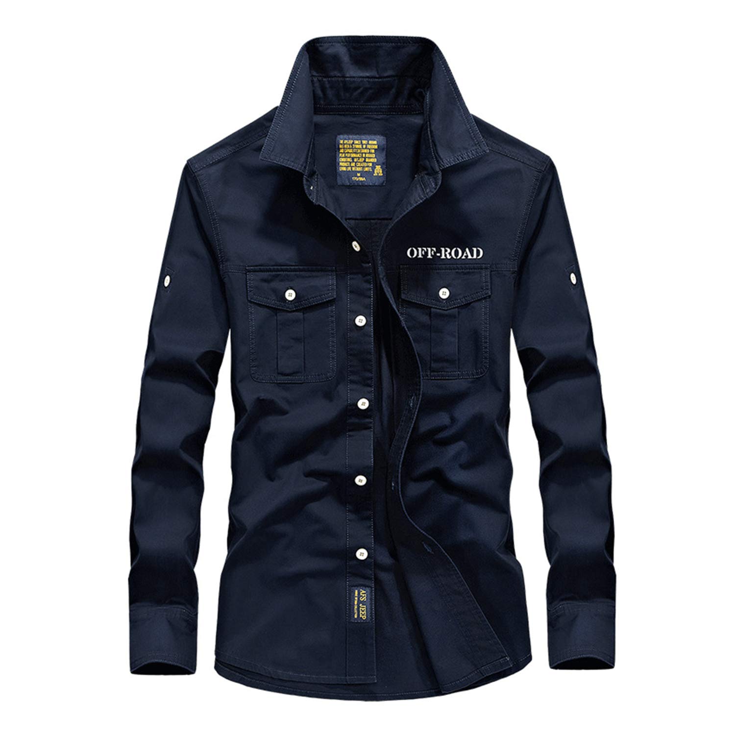 Amazon | [KASUNA] ミリタリーシャツ メンズ 長袖 シャツ カジュアル