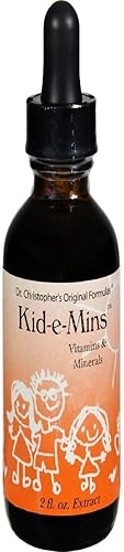 Dr Christopher's Formula Kid-E-Mins Vitaminas y Minerales Naranja, 2 onzas líquidas
