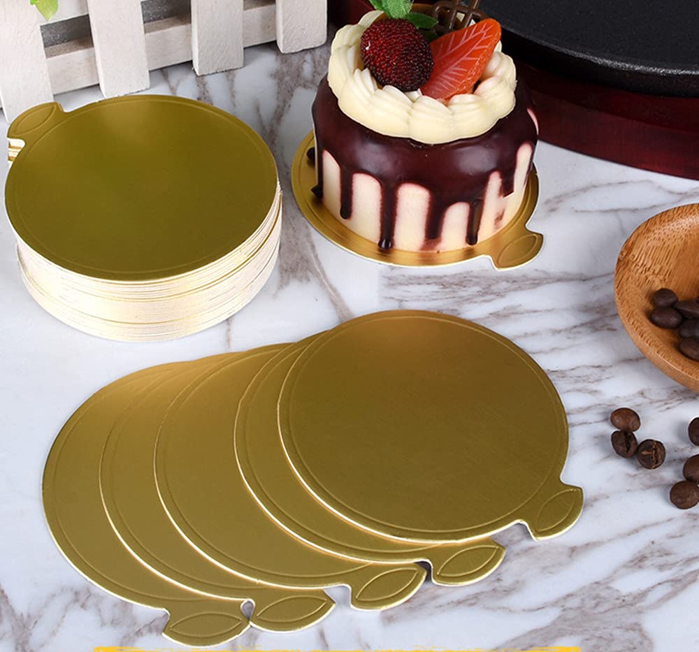 100 Base Torta Cartone Oro - Vassoi Usa E Getta Per Dessert E Eventi - Foto 12