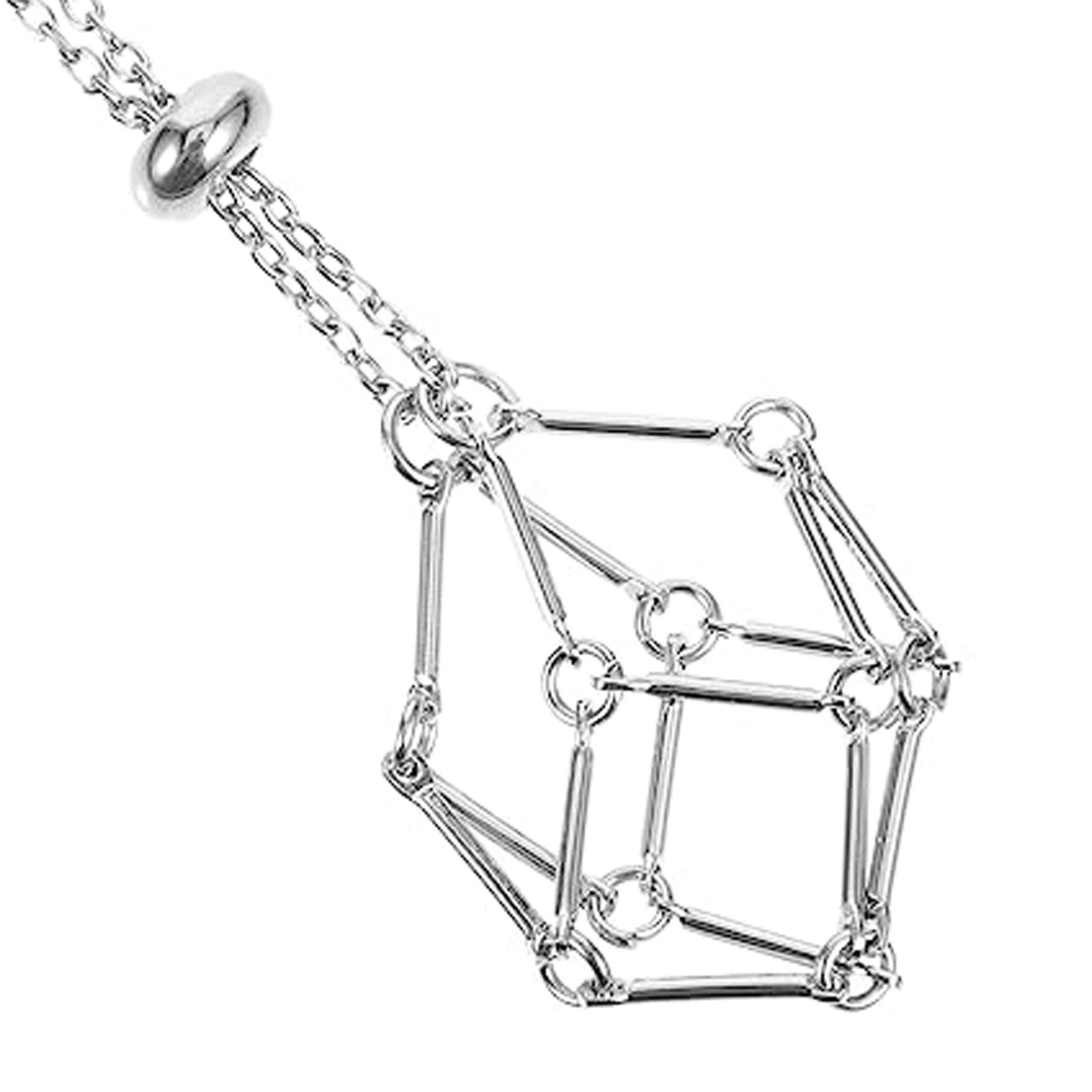 Jorzer Collana di Cristallo con Gabbia di Cristallo Intrecciata in Metallo, Portacollana di Ricambio con Pietra Vuota, Collana con Gabbia di Corda per Pendenti, Creazione di Gioielli in Pietra
