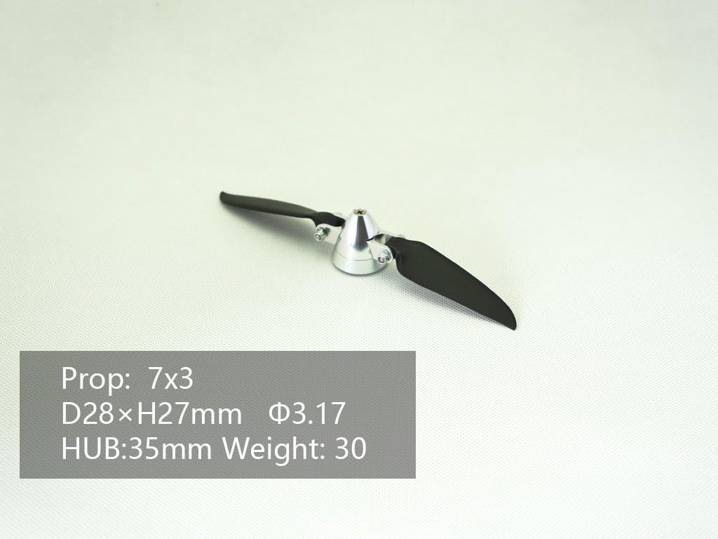 Folding Propeller B4 7X 3 Spinner Size D28 * H27mm and Motor Shaft Diameter φ3.17 (LS-ZDJ-01-004)