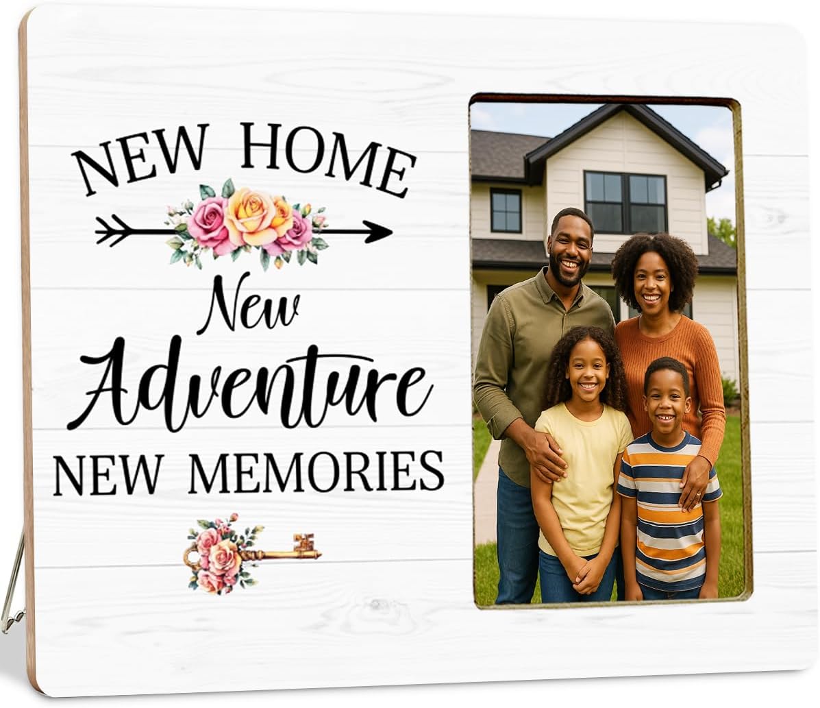 Housewarming Gifts Picture Frame for New Home, First Time House Owner Gifts Wooden Picture Frames