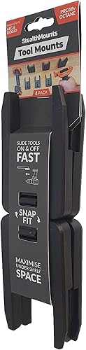Miniatura 6 de StealthMounts Portaherramientas compatible con Ridgid 18V (paquete de 4) - Soportes de herramientas de bloqueo negro | Fabricado en el Reino Unido