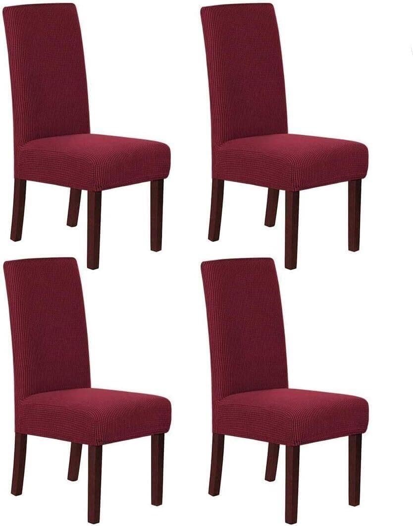 Housse de Chaise Extensible tricotée Multicolore 4 pièces