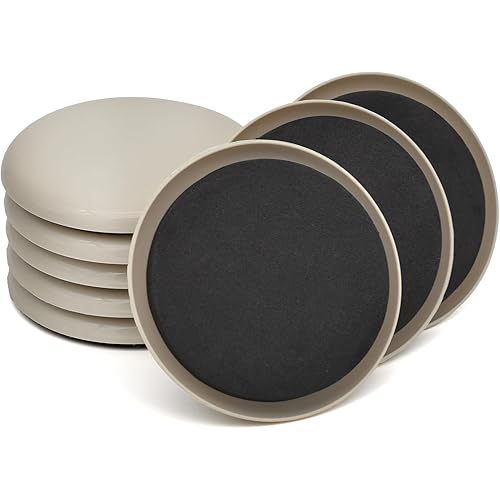 Furniture Sliders, 8 Pcs 3 1/2'' Furniture Sliders Pads for Hardwood Floors, Chair Legs Floors Protectors, Reusable Round Glides Glider, Heavy Duty Furniture Movers Sliders