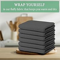 Vista 3 de Trapos de limpieza 100% de algodón de rizo gris de 14 x 17 pies Paquete de 60 Trapos blancos de grado Trapos de limpieza grandes suaves