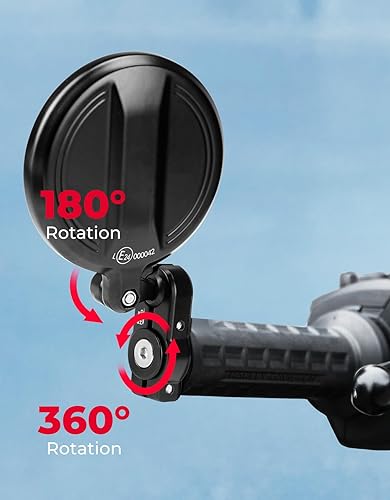 Miniatura 5 de KEMIMOTO Espejos Universales para Motocicleta, Espejos Laterales y Traseros para Manillar de Motocicleta Giratorias 360°, Compatibles con Manillar
