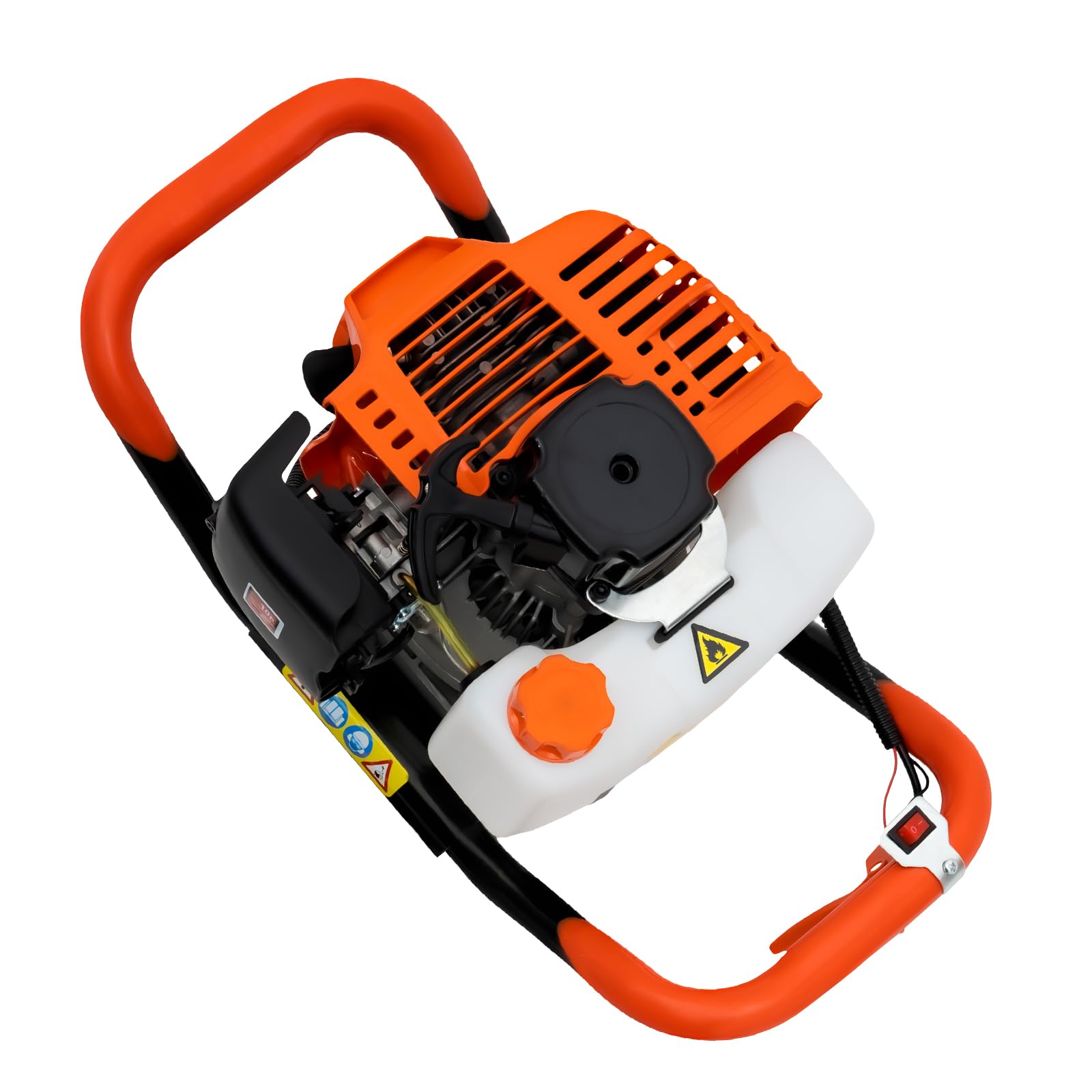 52CC 2 tiempos de gasolina, poste de valla, taladro de agujero de tierra, excavadora, manual, 2 tiempos, 3 brocas de diámetro (4", 6", 8"), equipo de seguridad, báscula de poste y extensión
