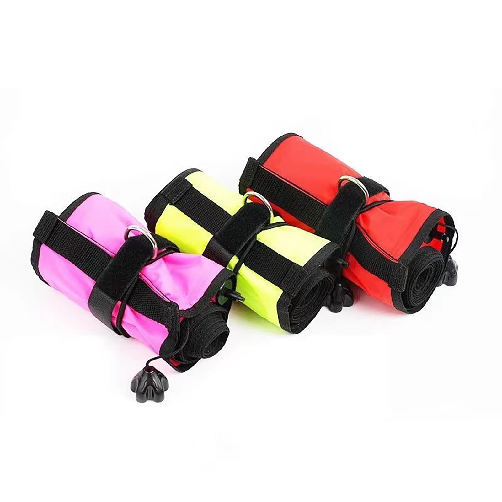 Boa di Segnalazione della Superficie per Immersioni subacquee 18cmX1,8m、15cmX1,5m con Gancio Girevole Tubo di Segnale Ugello Gonfiabile SMB Diver Accessori galleggianti
