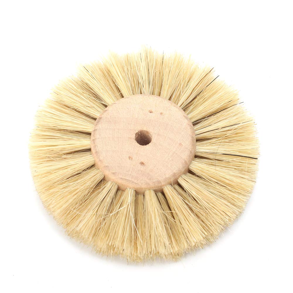 3 Inch Abrasive White Bristle Wheel Brush For Wood Carving Furniture Polishing Rotary Tools