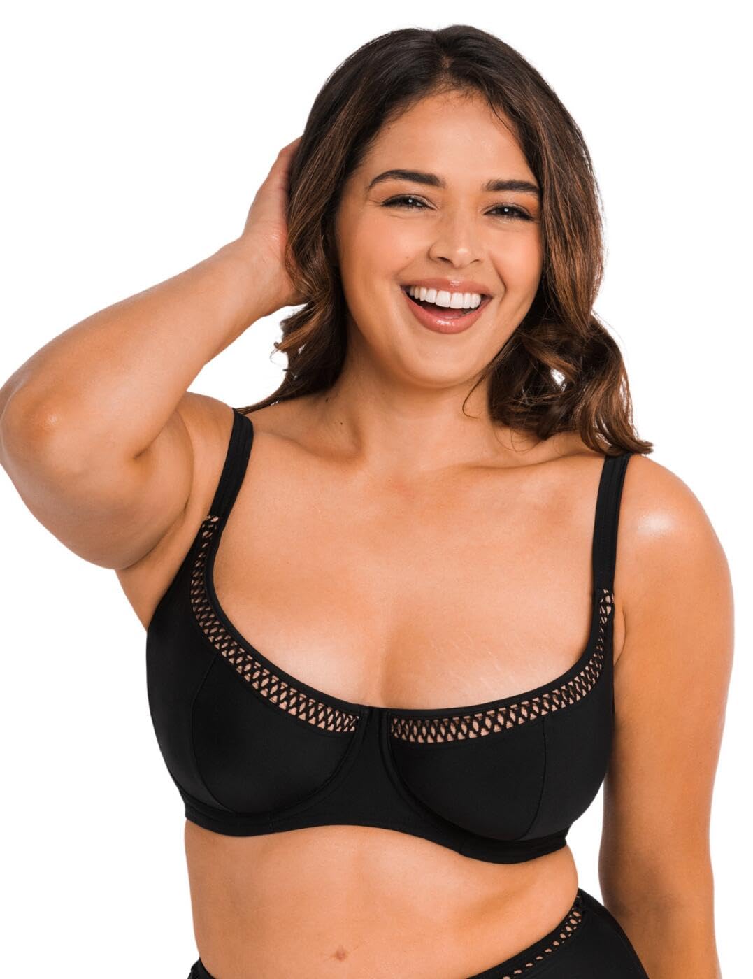 Curvy Kate Women's Black First Class Balcony Bikini Top 34Dd