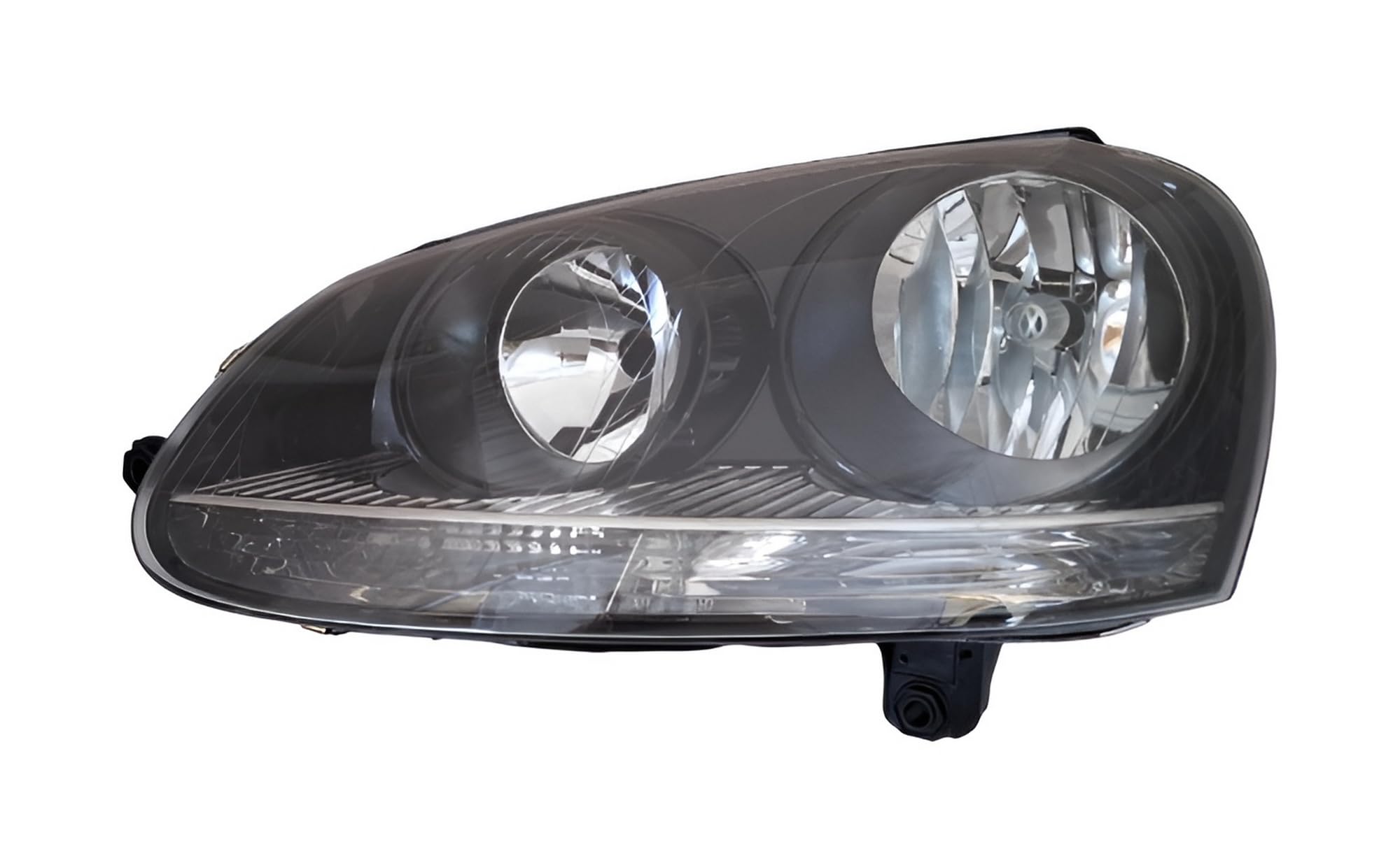 Passend für VW Golf 5 für Jetta 3 Set Scheinwerfer Schwarz Links Rechts mit Stellmotor Halogen Streuscheibe LWR