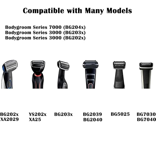 Miniatura 2 de BG2000 - Cabezal de repuesto para afeitadora de cuerpo Norelco Bodygroom Series 7000 5000 3000, BG2000, cabeza de lámina de repuesto BG2024 BG2022