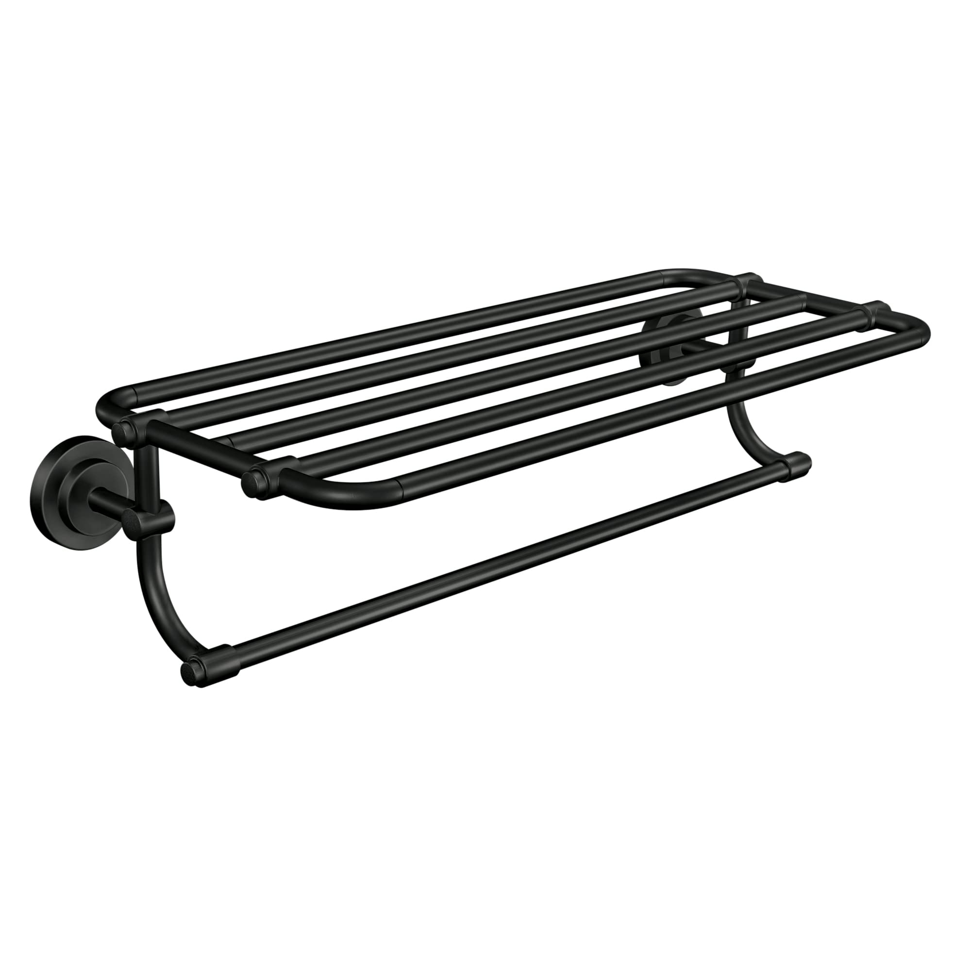 Étagère de salle de bain Moen Iso DN0794BL avec porte-serviettes noir mat 61cm