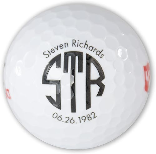Miniatura 7 de Pelotas de golf personalizadas, manga de 3 pelotas de golf Wilson Staff Elite, diseños monogramados personalizados añaden tu nombre e iniciales