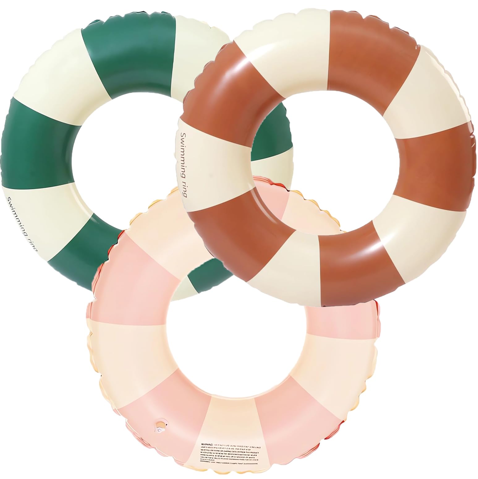 Adult Swimming Ring, Air Mattress, Inflatable Swimming Pool Float, Swimming Ring Tube for Summer Pool Party (Green + Pink + Brown) โ image 1