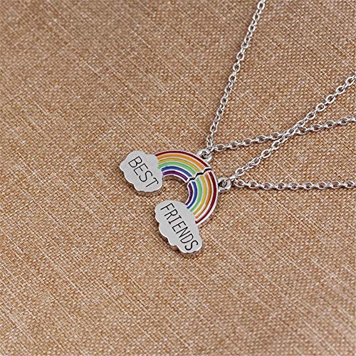 Colar BFF Melhores Amigas Arco Íris AÇO INÓX (par)