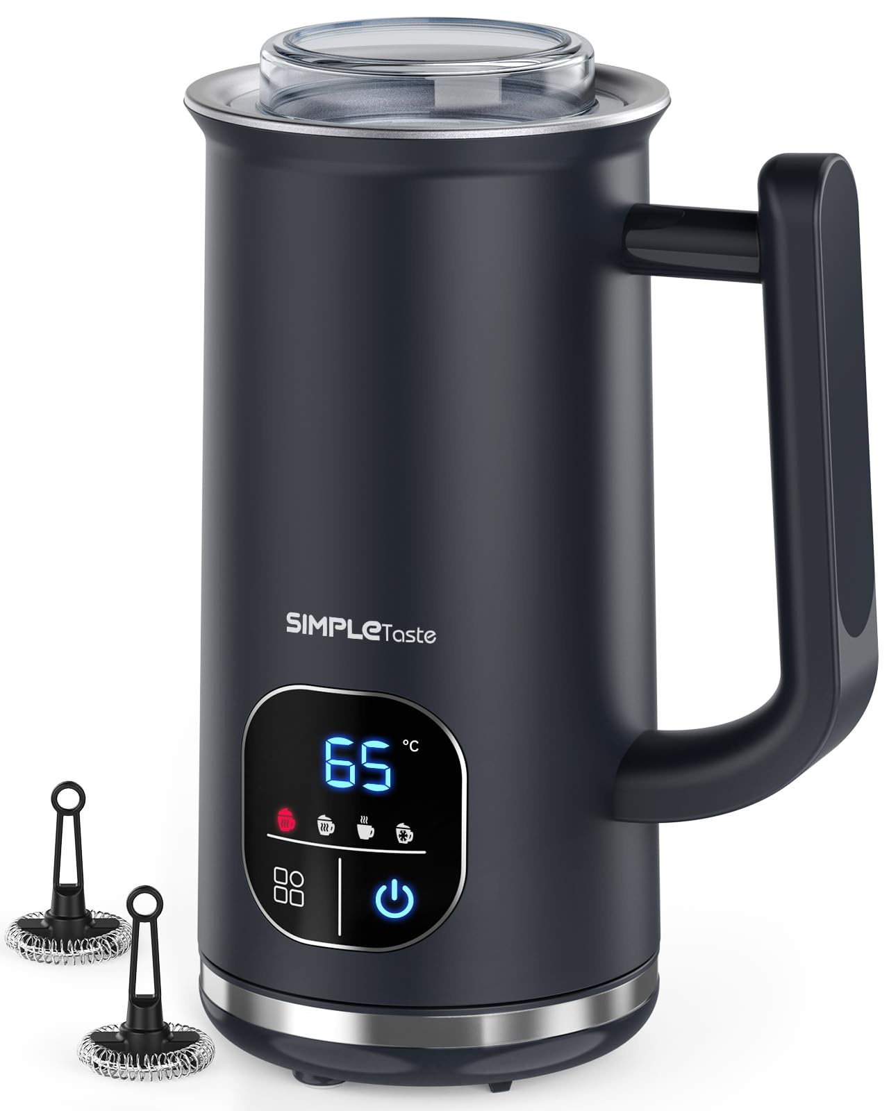 SIMPLETASTE 4-in-1 LED Automatic Milk Frother, Navy Blue