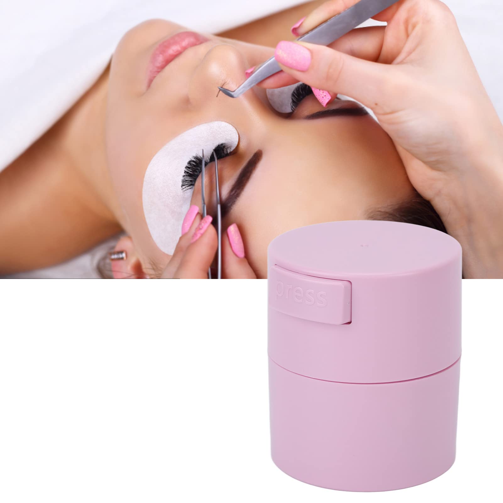 Wimpernkleber-Box Mit Unterdruck – Großer Aufbewahrungsbehälter Für 3 Kleber, Rosa