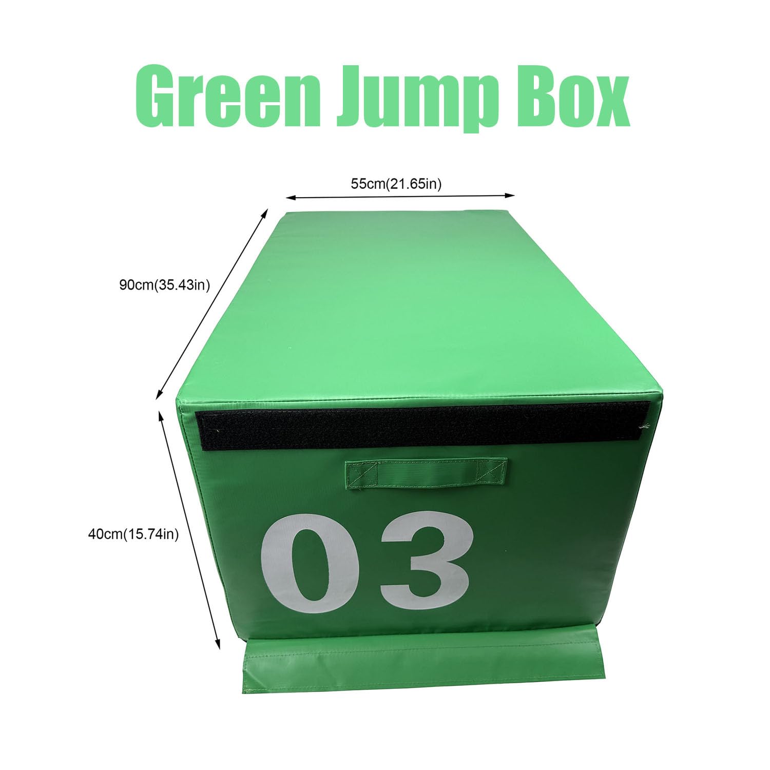 Cajon Salto Pliometrico Superficie Antideslizante Soft Plyo Box 20/30/40/50cm Altura para El Ejercicio Casero del Gym Y Entrenamiento Al Aire Libre Masa Muscu(Size:Green 90x55x40cm)