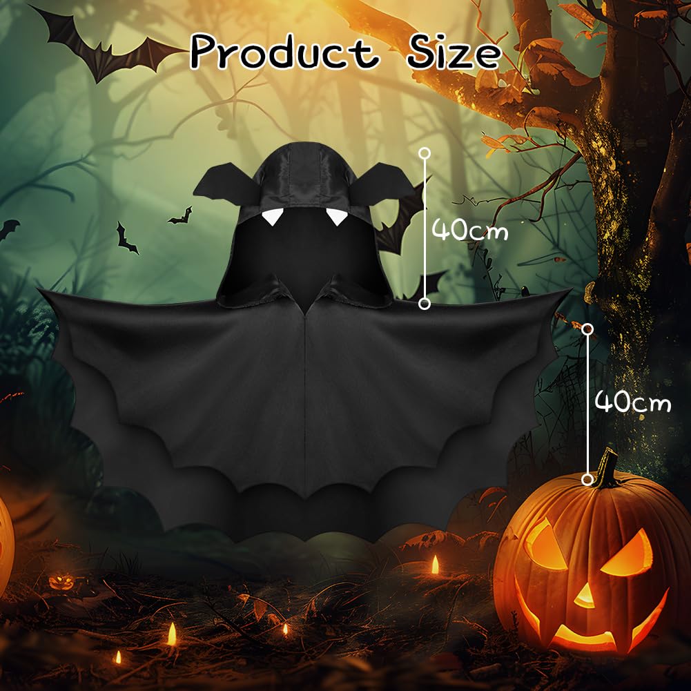 Aomig Kids Bat Cape with Hood - Fancy Dress Costume for Boys & Girls - Halloween Party, Carnival, Cosplay (60x115CM) - Image 2