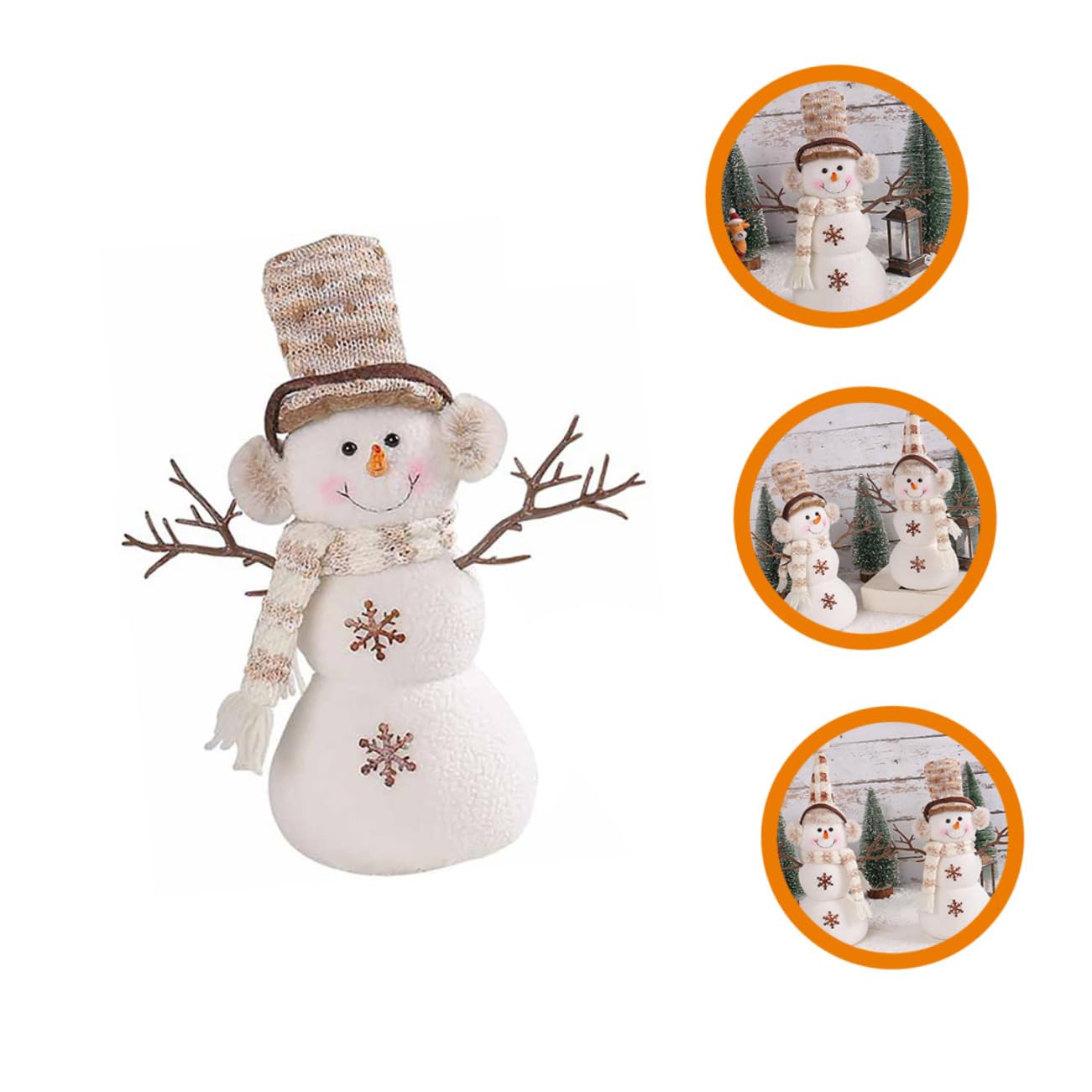 Didiseaon 2 Pezzi Bambola Pupazzo di Neve con Cappello Natalizio Albero Natale Christmas Tree Mini Albero di Natale da Tavolo la Finestra di aggrappa Decorazione Natalizia