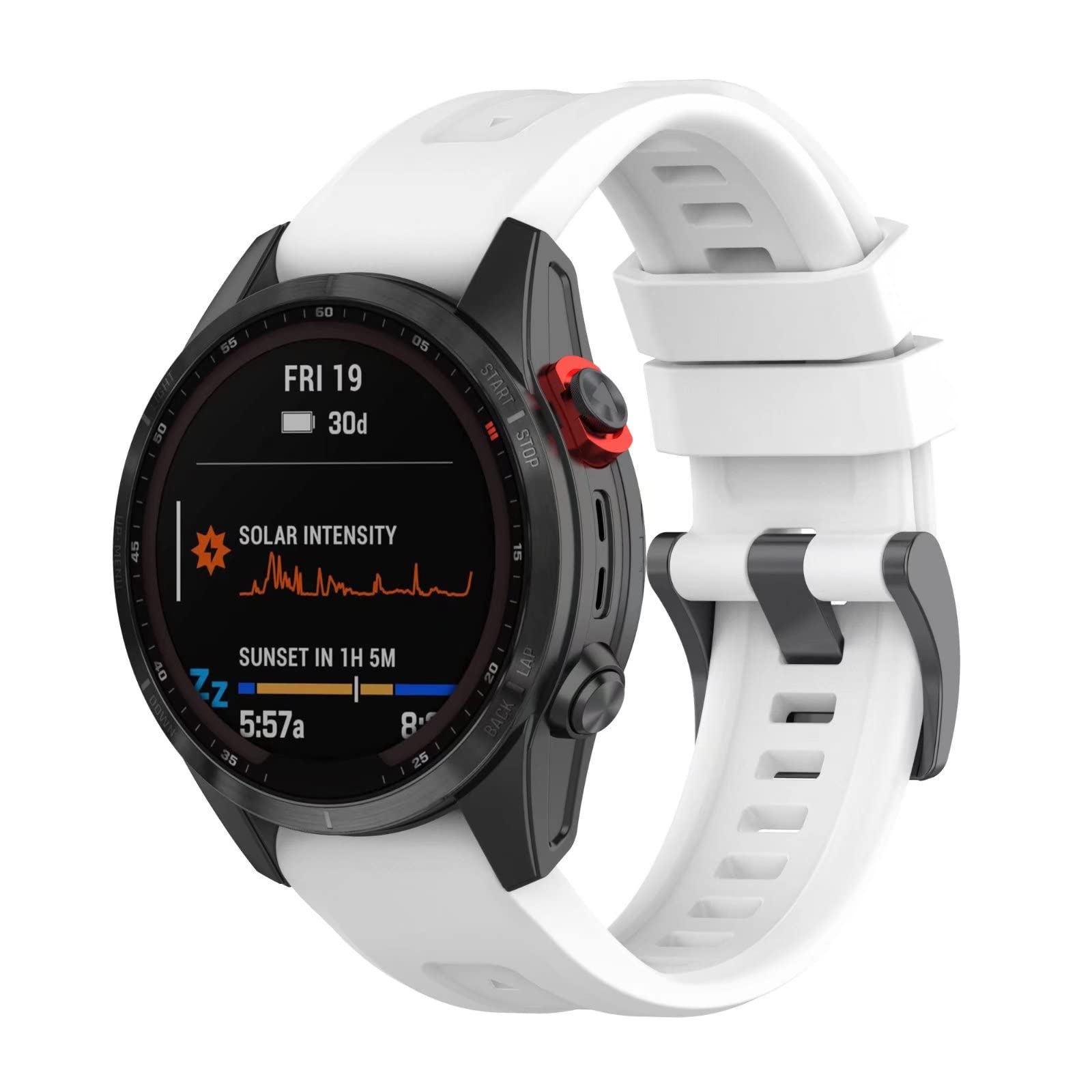 FTRONGRT Soft Silicone 22mm Watch Strap for Garmin Epix Gen 2, Replacement Wristband Bands Bracelet for Garmin Epix Gen 2.White
