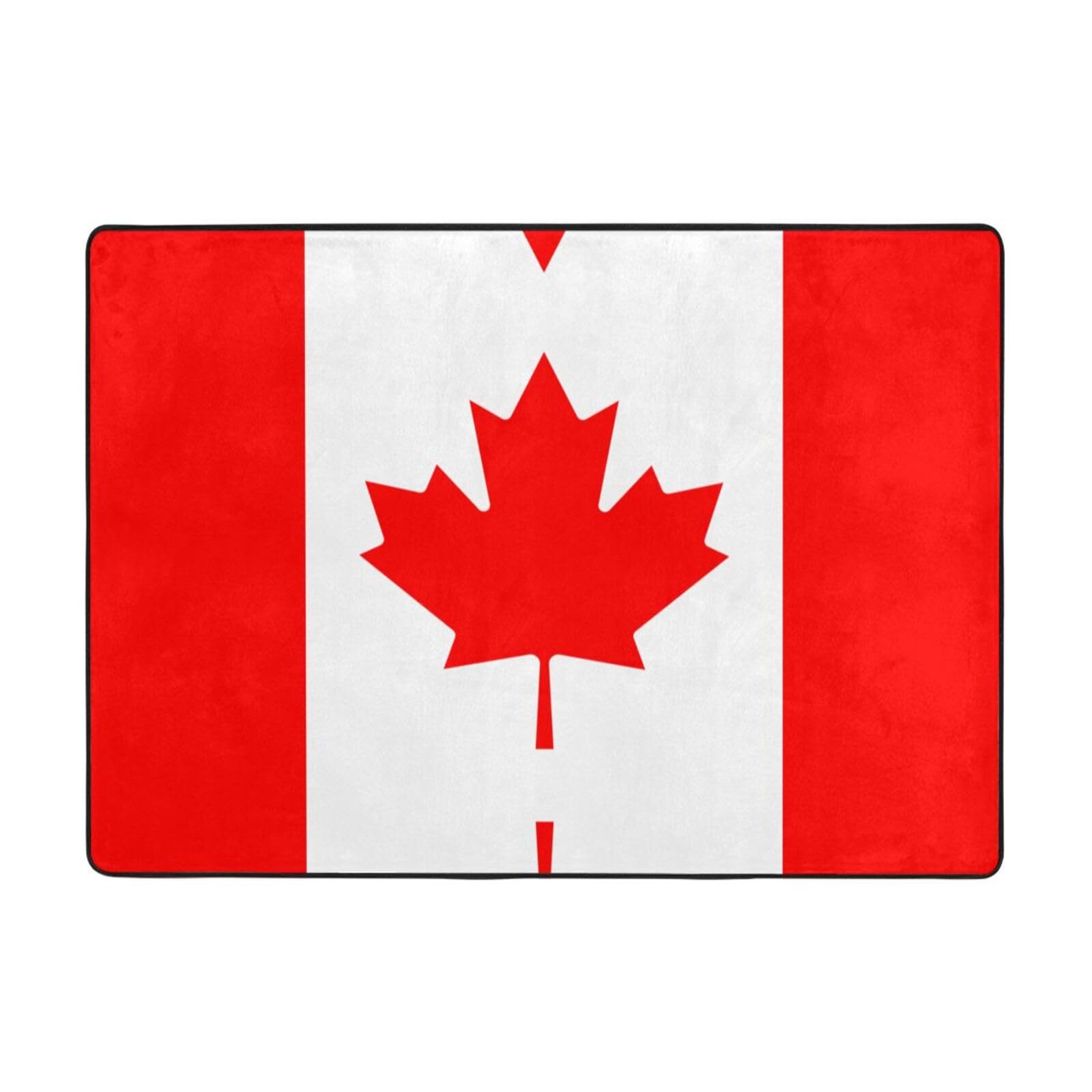 Tapis flanelle motif drapeau canadien 203x147 cm antitache pour chambre