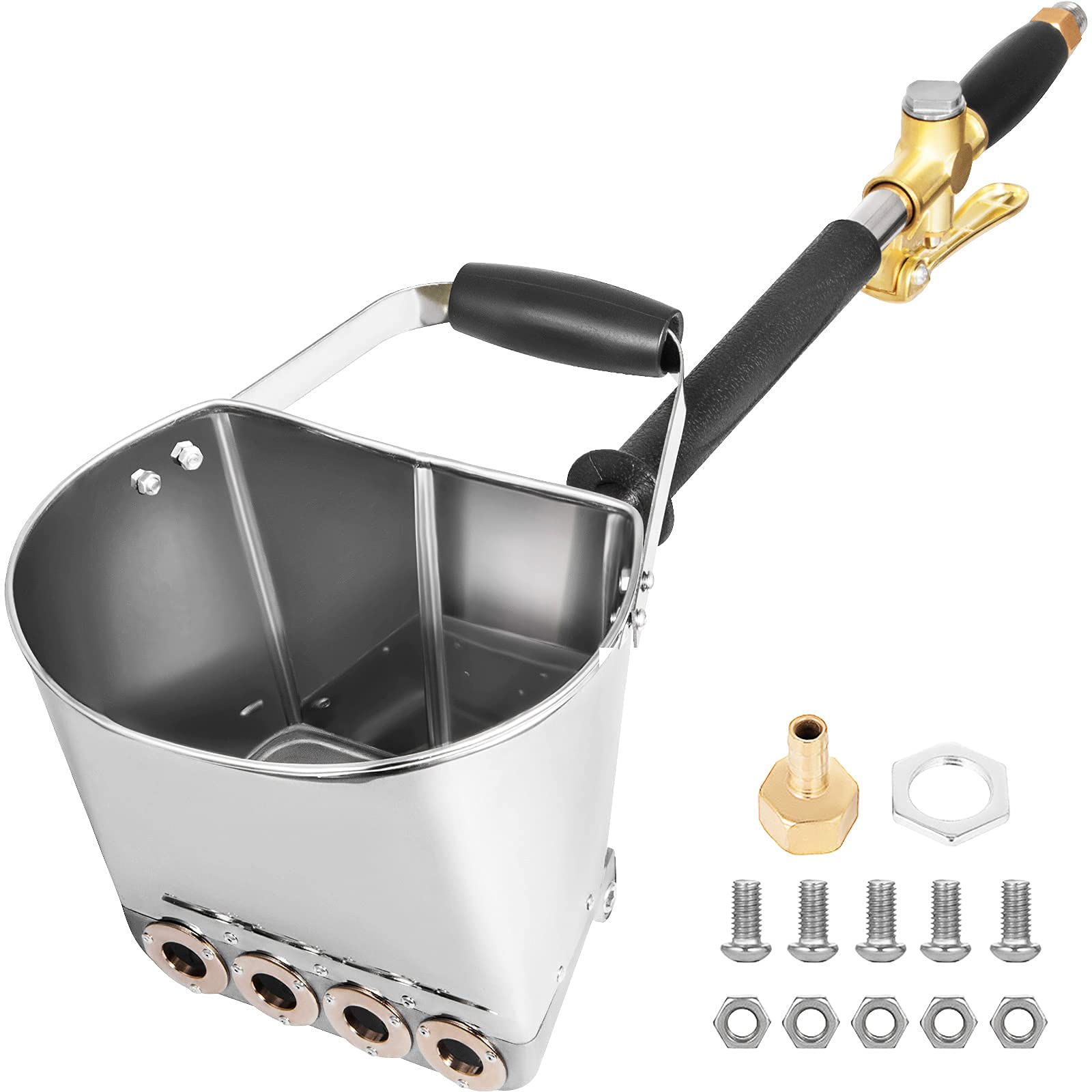 Mophorn 4 Jet Cement Mortar Spray Gun, Stucco Sprayer 4 Jet Hopper