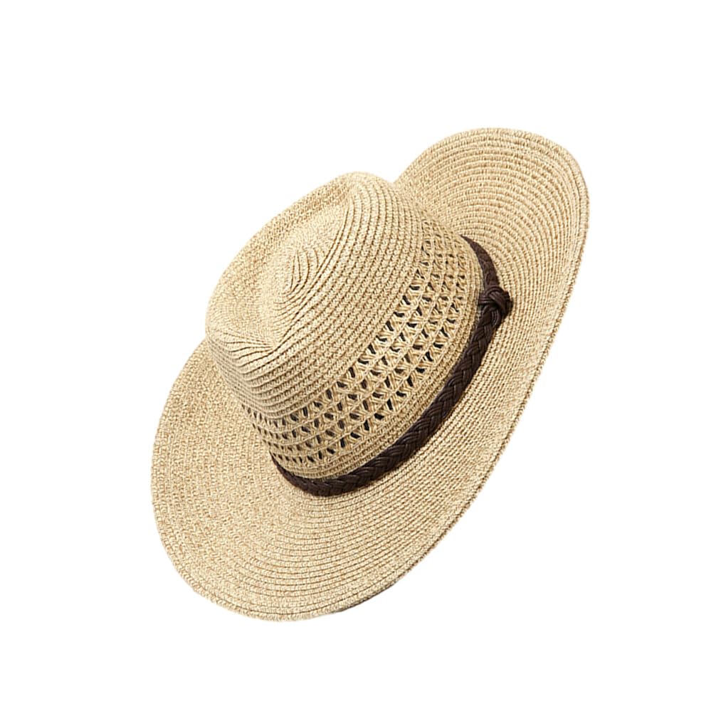 Restez confortable et élégant léger hommes grande taille chapeau de soleil papier large bord plage pliable casquette homme chapeau de paille