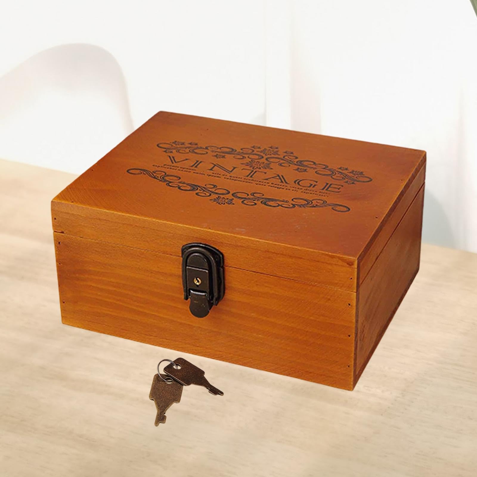 Harilla Organizador de Almacenamiento de la Caja de Recuerdo de Madera para Libros de joyería Caja de baratijas de joyería Decorativa compacta para, 25x19.5x11.7cm