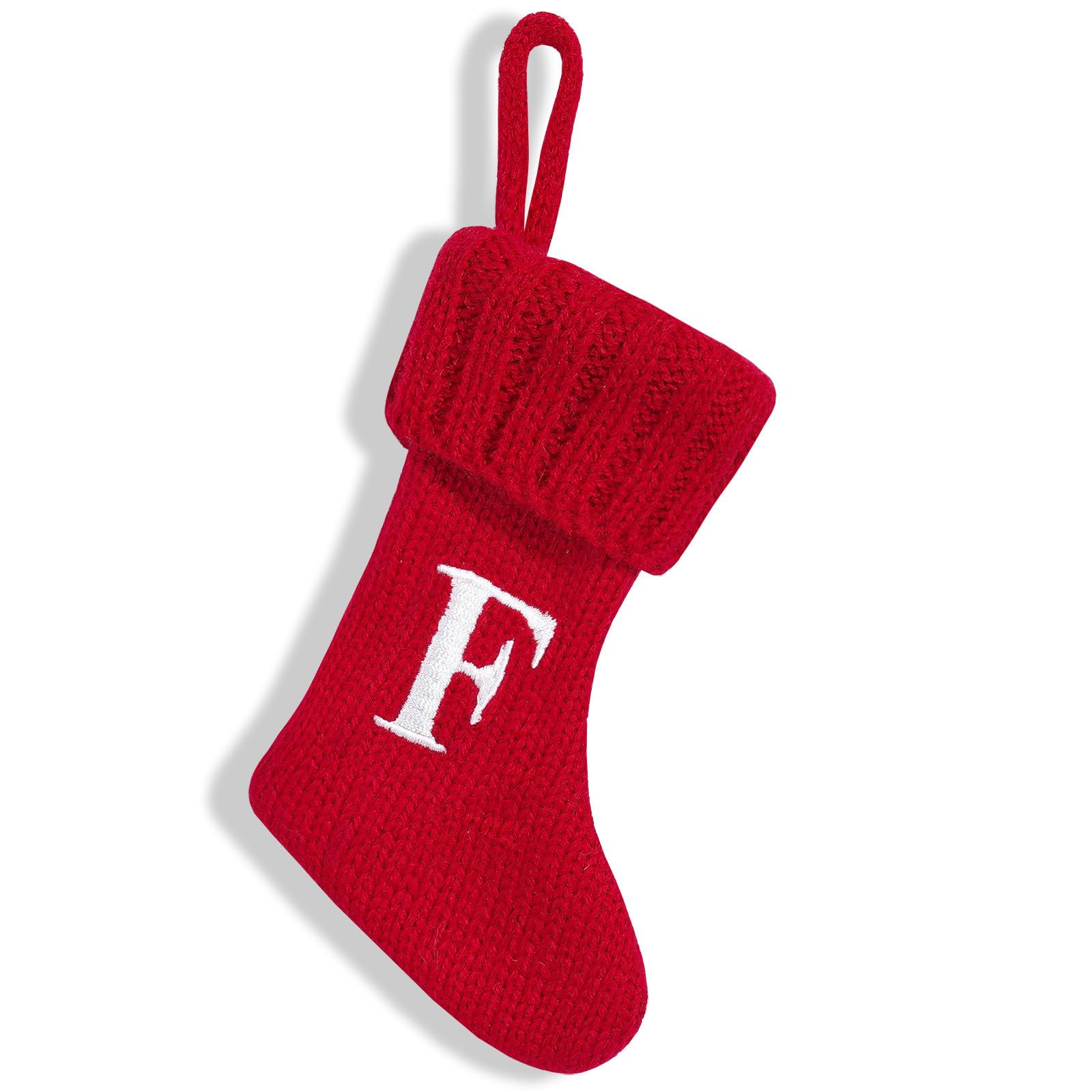 Personalised Christmas Stocking Letter A-Z Embroidered Santa Bottoms Red Xmas Gift Bag Christmas Decorations for Christmas Tree Fireplace