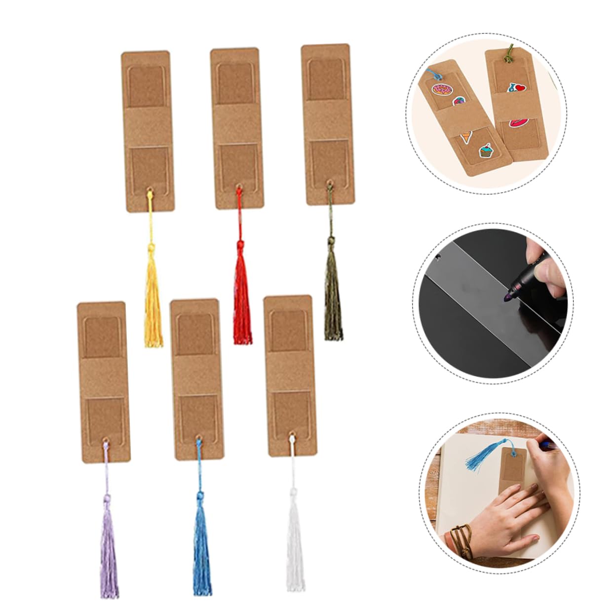 HOMSFOU 120 Set Segnalibri Per Etichette Segnalibri Vuoti Convenienti Per Pagine Libri Kit Con Nappa Kit Per