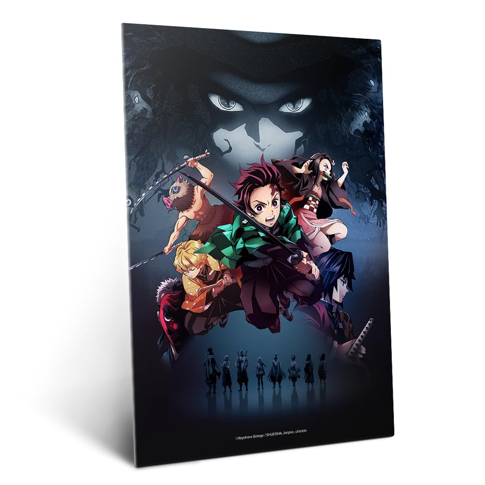 Displate Metallposter Demon Slayer - Characters Plakat - Wandbilder Anime Deko Bilder für Manga Wohnzimmer Schlafzimmer - Geschenk - Wanddeko Poster 48 cm x 67.5 cm