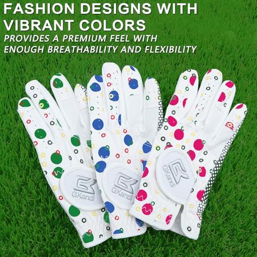 Kids Golf Glove Left Hand Value 1 Pack, Breathable Grip Soft Comfort Elastic Fabric Golf Gloves for Boys Girls Junior Youth Tooddler Pink Age 3-13