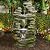 Alpine Corporation WIN1648 39" Stacked Stone Rainforest Fountain with Cool White LED Lights – Cascading Waterfall Feature for Garden, Patio, and Outdoor Décor