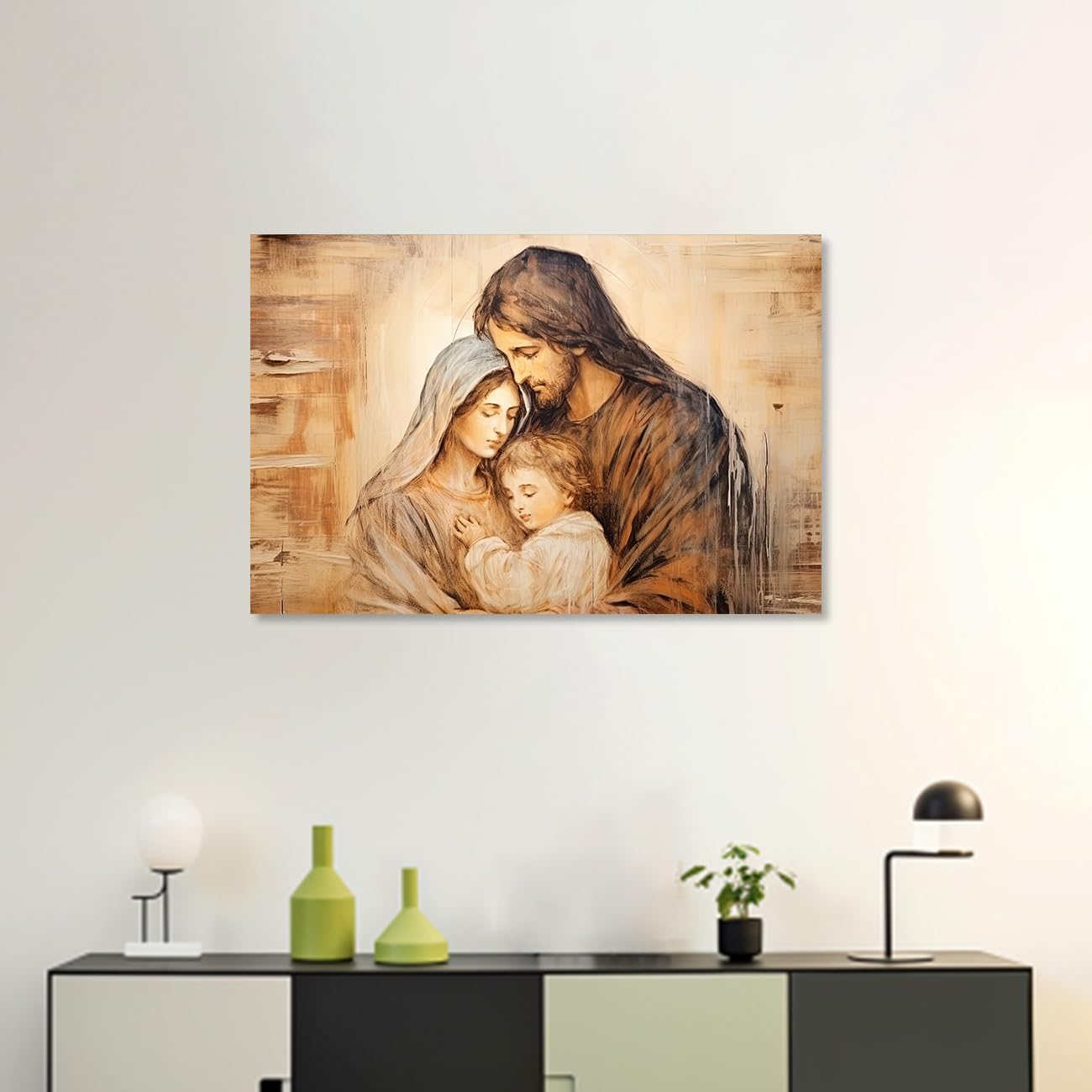 Amazon.co.jp: ZQQART 聖母マリアとイエス キャンバス ウォールアート