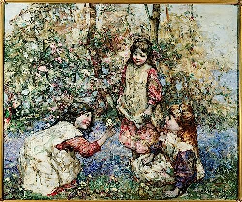 Rassembler les primevères Hornel affiche toile grand format pour habiller mur vide