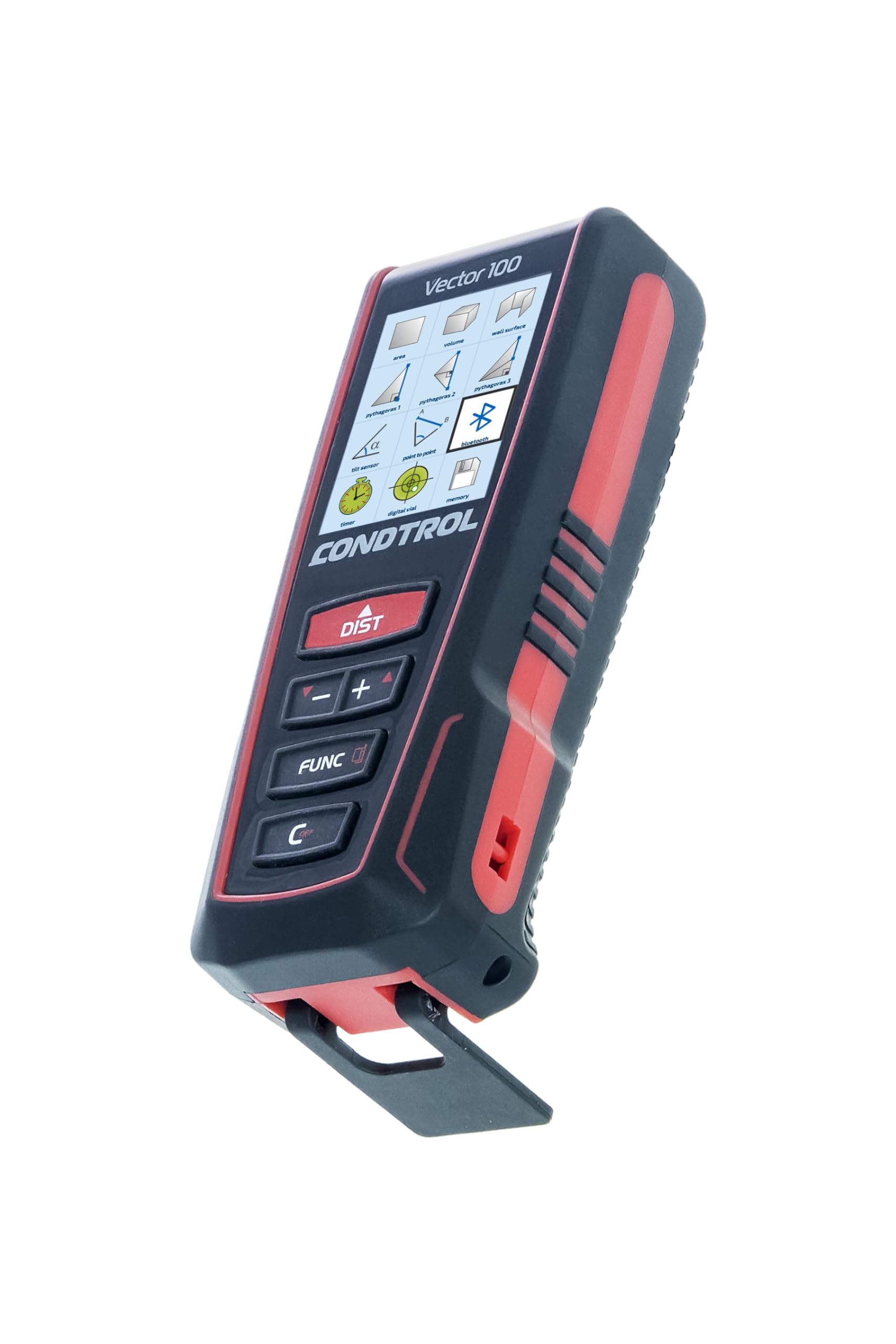CONDTROL - Télémètre Vector 100 - Portée 0,05 à 100 Mètres - Mesure Précise Continue - Laser Rouge - Bluetooth - Garantie 2+1 Ans - Livré avec Accessoires