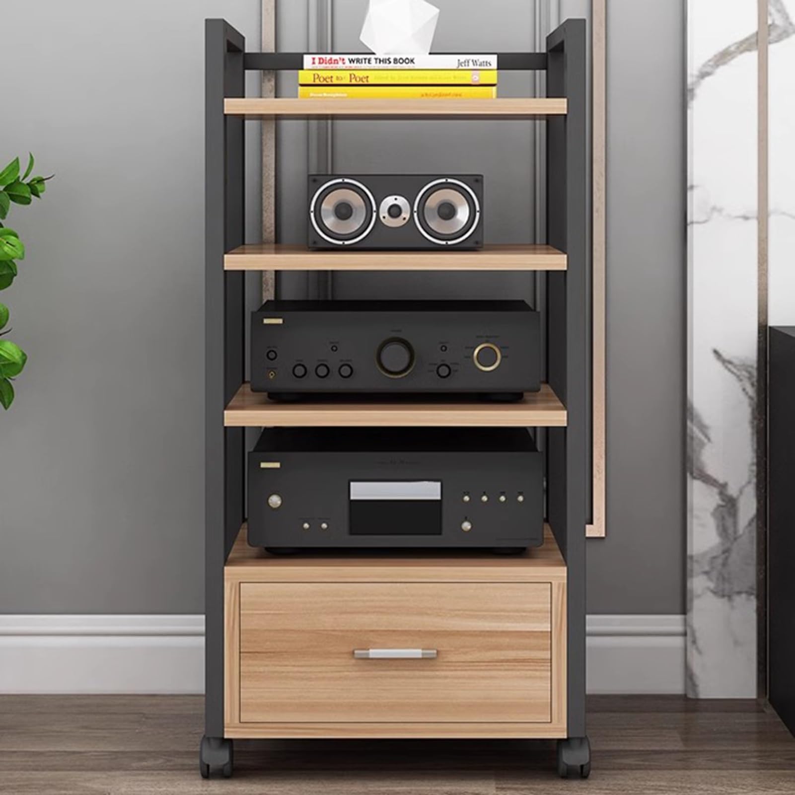 porta-DVD, Mobiletto stereo alto 100 cm con cassetto