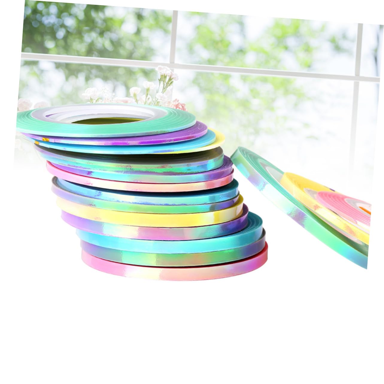 Outanaya Gold Silver Thread Nail Art Line Sticker Tape 18 Rolls Nail Art Tape for Women Mixed Sizes