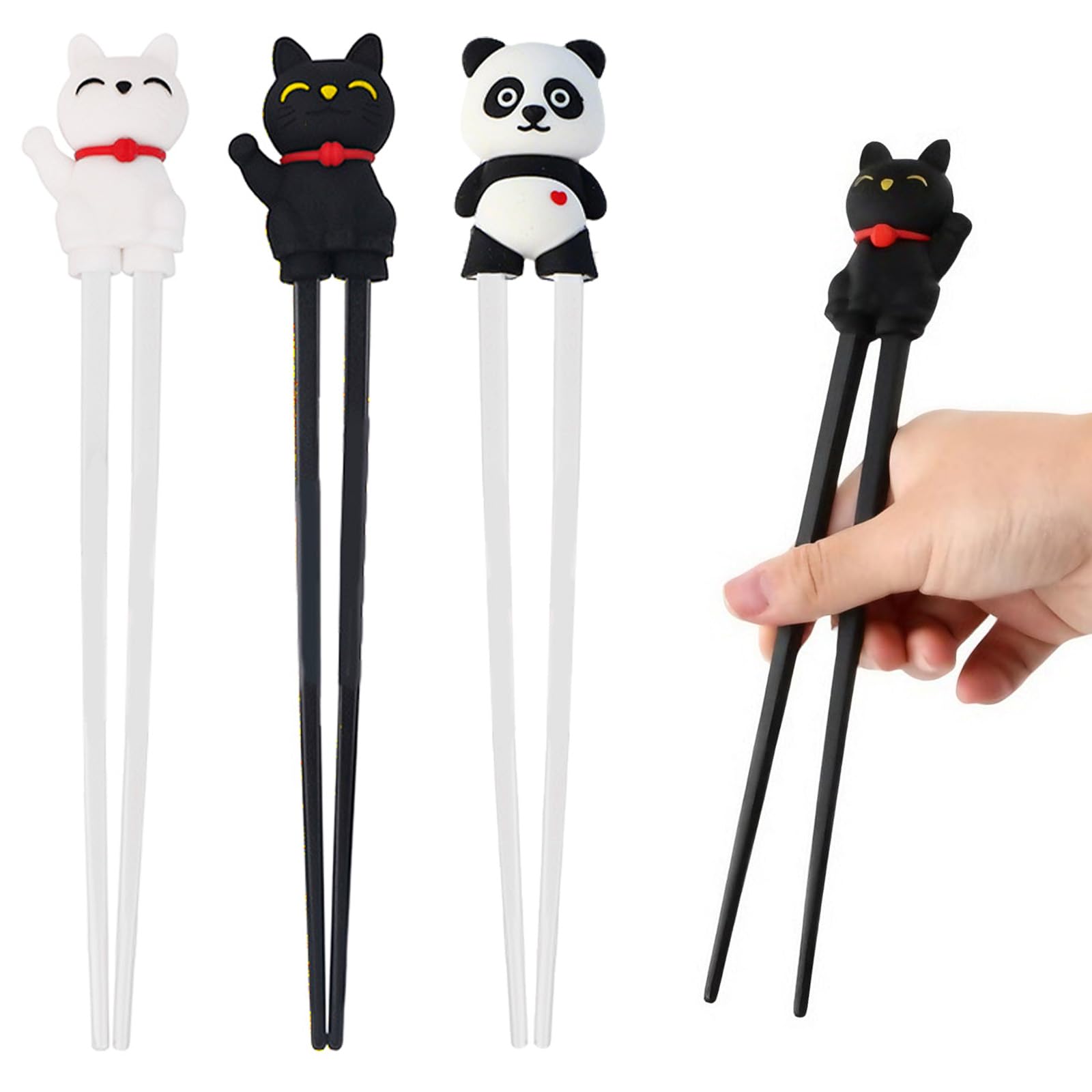 Palillos de entrenamiento reutilizables en pack de 3 pares para niños y principiantes