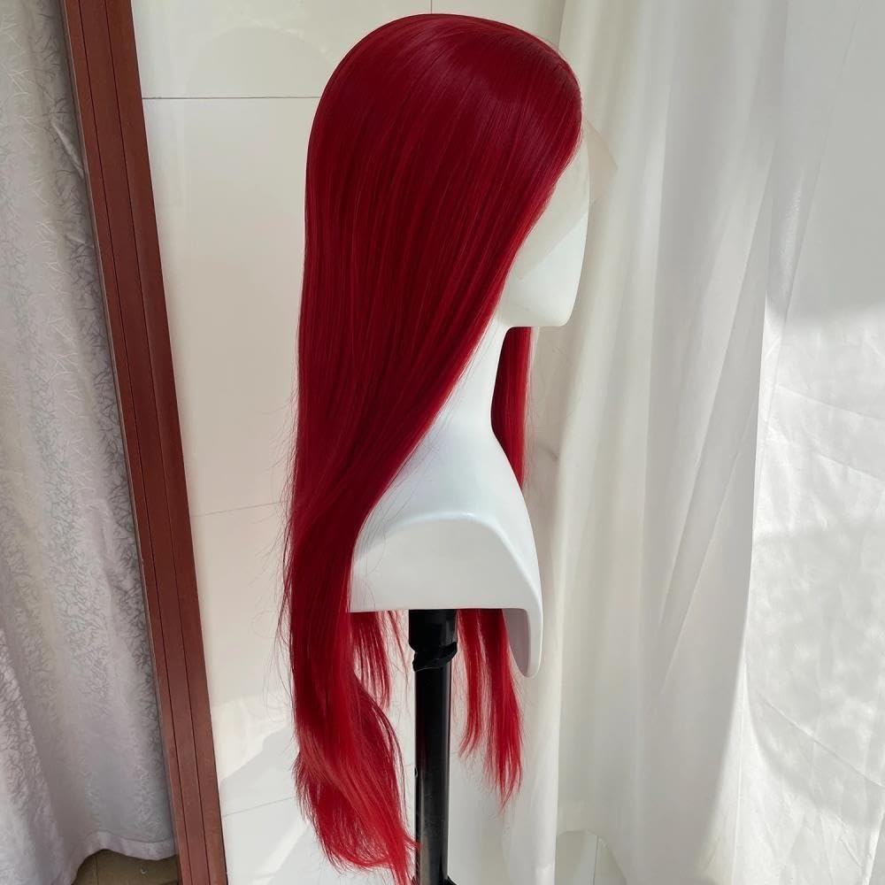 Parrucca rossa 13x4 Parrucche anteriori in pizzo sintetico for donna