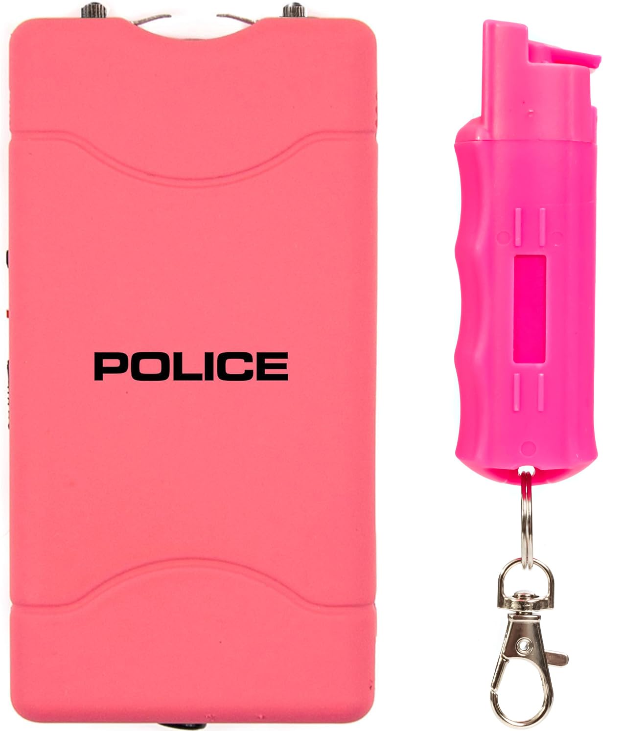 Police Stun Gun Flashlight Burn Pepper Spray Combo for Women Self Defense - 800 Pink