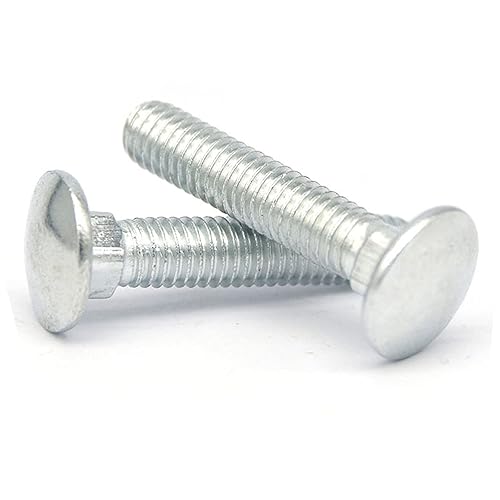 30 pernos de carro, pernos de entrenador, perno de carro de cuello, cabeza redonda, cuello cuadrado, chapado en zinc (M5-0.031x1.575 in)