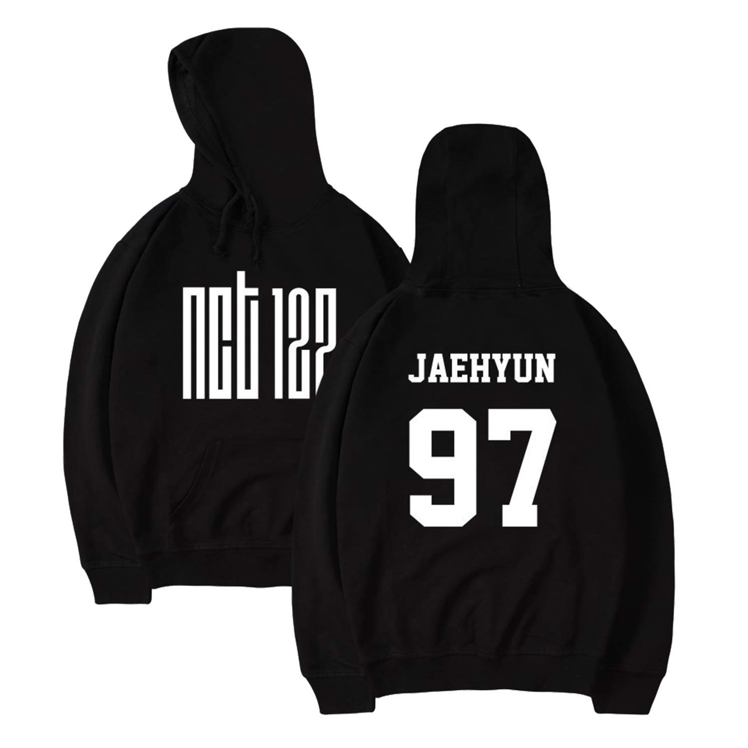 Xkpopfans Kpop NCT Hoodie Mark Taeyong Yuta Sweatshirt Concert Support Unisex Pullover M Black Jaehyun